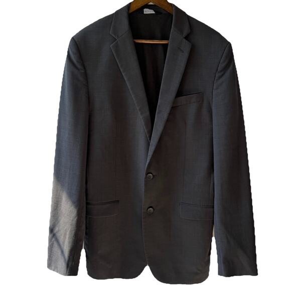 Jos A Bank Men’s 42 X Long Travelers Tech Blazer Gray Wool Stretch Slim Fit EUC - Picture 1 of 9